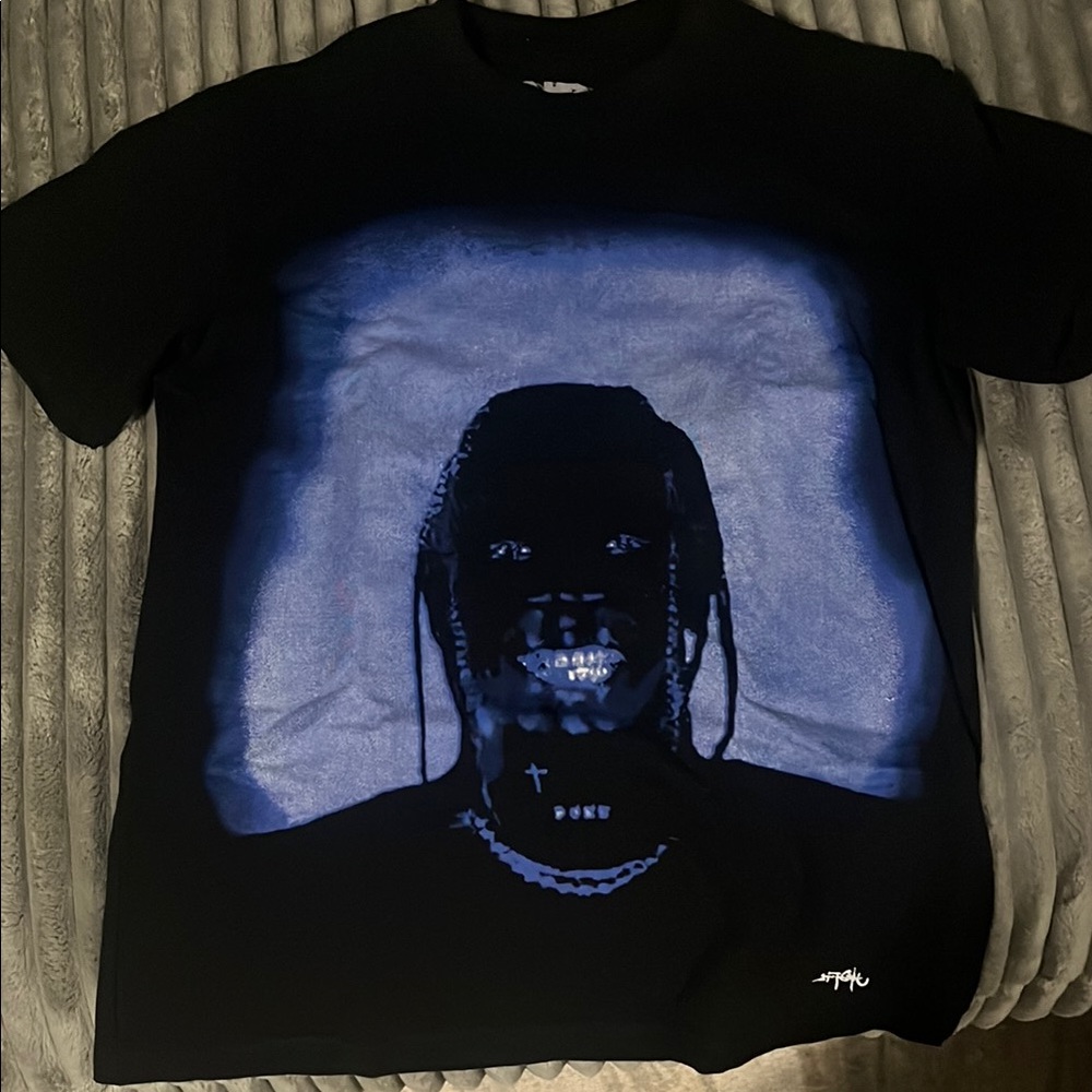 Travis Scott Black and Blue Graphic Tee